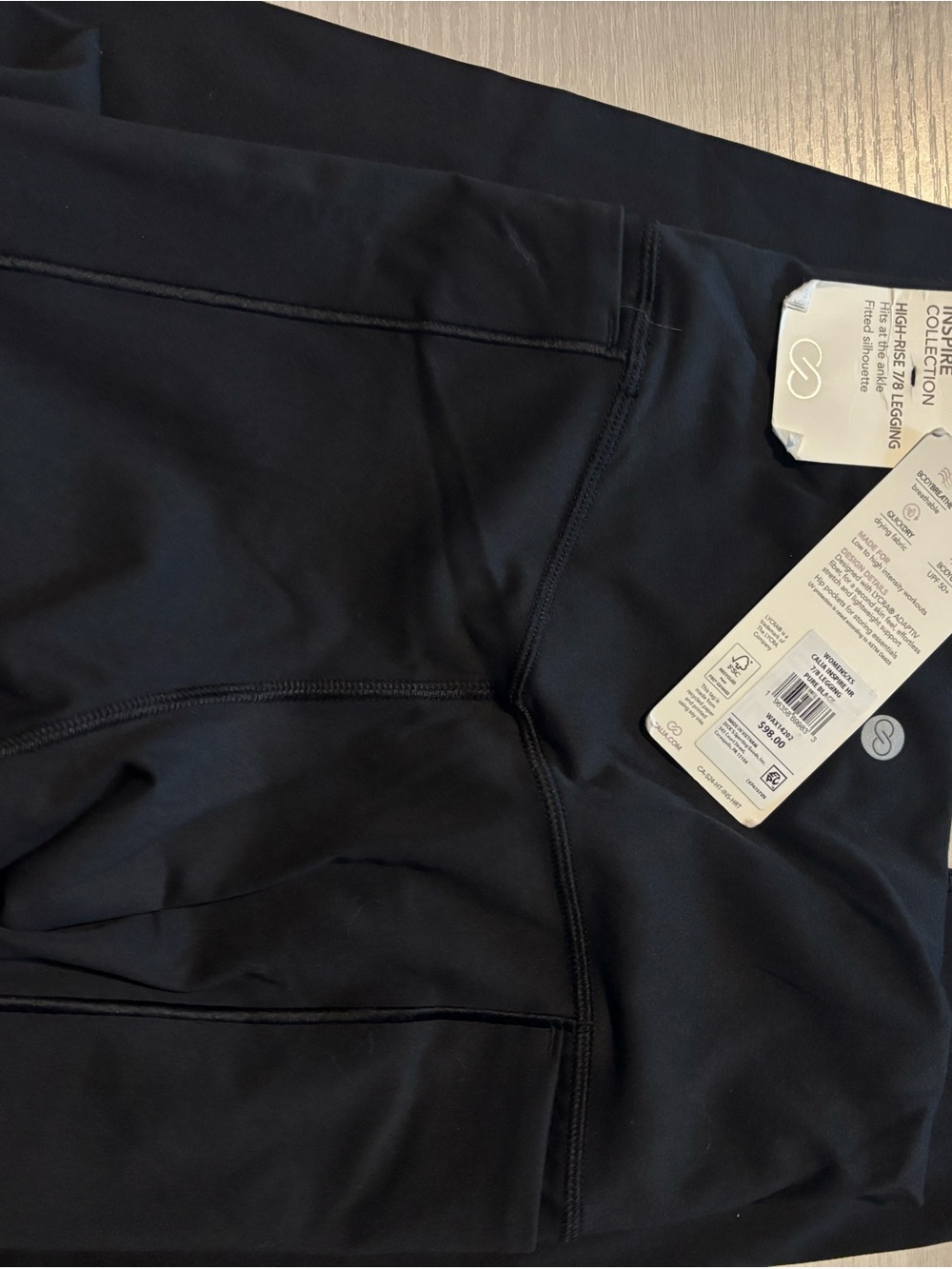 High-Rise Black Performance Leggings by Calia with pockets